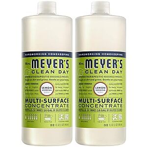 [SnS] $9.49 | 2-Pack 32-Oz Mrs. MEYER'S CLEAN DAY Multi-Surface Everyday Concentrate (Lemon Verbena) at Amazon