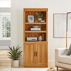 Better Homes & Gardens Glendale 5-Shelf Bookcase w/ Doors (Light Honey Finish) $82 + Free Shipping