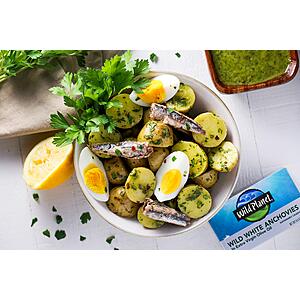 Wild Planet Wild White Anchovies in Extra Virgin Olive Oil, Tinned Fish, 4.4 Ounce, Pack of 12~$26.89 After Coupon & S&S @ Amazon