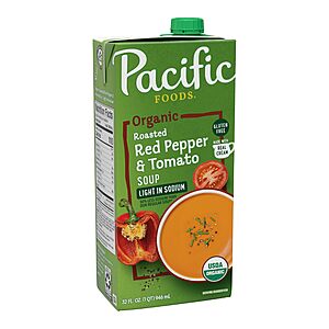 3-Count 32-Oz Pacific Foods Organic Roasted Red Pepper & Tomato Soup $7.54 w/ S&S + Shipping is Free w/ Prime or on $35+