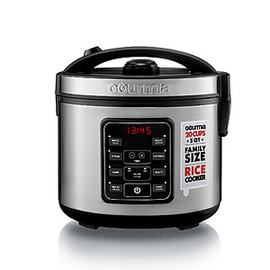 Gourmia 5 Qt Rice Cooker & Steamer, 20 Cup Cooked (10 Cup Uncooked) Stainless Steel at Walmart.com $50