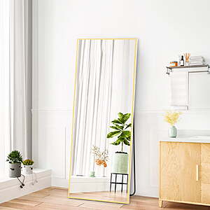 $30.99*:CONCETTA 64"x21" Rectangle Full Length Mirror, Full Body Standing Mirror Floor Mirror, Gold at Walmart.com