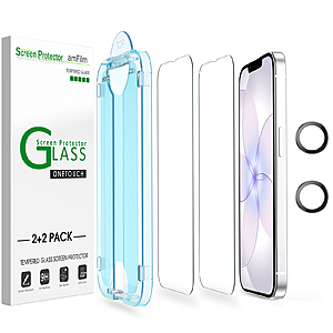 2-Pack amFilm OneTouch Screen Protectors for iPhone 17e/17/16/15 + 2-Pack Camera Lens Protectors from $4.49 + Free Shipping w/ Prime