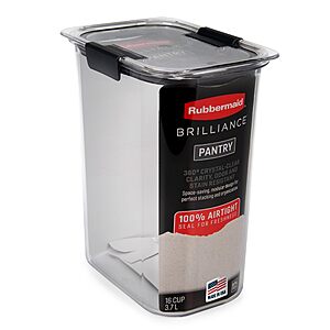 16-Cup Rubbermaid Brilliance Airtight Food Storage Container w/ Lid (Clear/Grey) $14.99 + Free Shipping w/ Prime or on $35+
