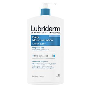 24-Oz Lubriderm Daily Moisture Lotion + Pro-Ceramide (Fragrance Free) $8.40 w/ Subscribe & Save