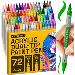 72-Count ARTISTRO Acrylic Paint Markers Set $29.99 + Free Shipping w/ Prime or on $35+