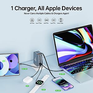 FlexTurtle 5-in-1 Apple Watch Charger w/ 35W USB-C & 12W Lighting Cables $16.99 + Free Shipping w/ Prime or on $35+