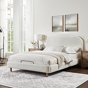 FLEXISPOT All-in-One Adjustable Bed Frame w/ Soft Cloud Upholstered (Queen Size) $360 + Free Shipping