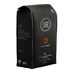Kicking Horse Coffee, 454 Horse Power, Dark Roast, Whole Bean, 2.2 lb as low as $13 YMMV at Amazon