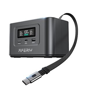 Amazon: AFERIY 31000mAh Power Bank Station,100W PD3.0 Laptop Portable Charger, 145W Total Fast Charging,LiFePO4 Battery Pack 3000+ Cycles $51.73