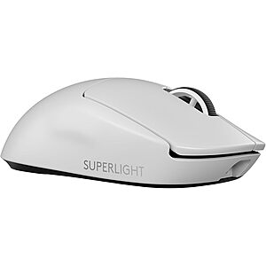 $129.99: Logitech - G PRO X SUPERLIGHT 2 LIGHTSPEED Lightweight Wireless Optical HERO 2 Sensor 44 000 DPI Gaming Mouse with 8K Polling - Wireless - Off-White