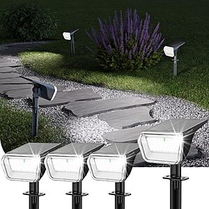 4-Pack Linkind Waterproof Landscape Solar Spotlights (Cool White) $16.99 + Free Shipping w/ Prime or on $35+